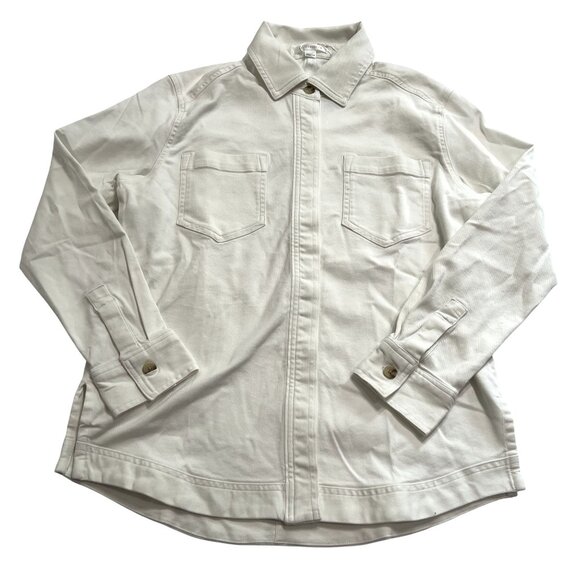 Travis Mathew Everyday Button Down Shacket in White - Picture 1 of 4